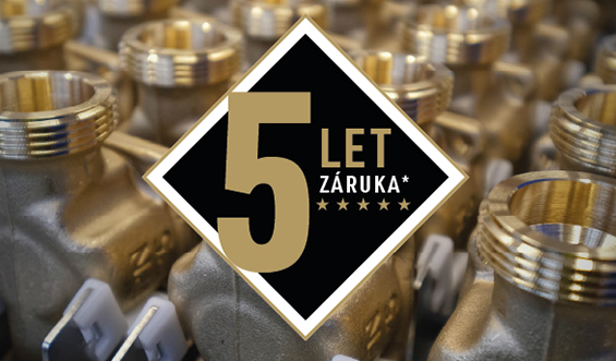 Logo 5-leté záruky ve spojení s obrázkem ventilu